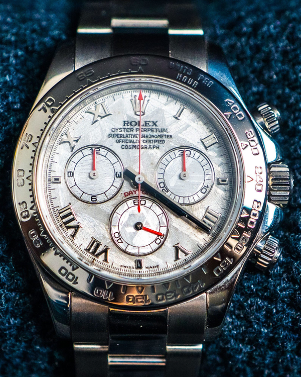 2007 Rolex Cosmograph Daytona 40MM Meteorite Dial White Gold Oyster Bracelet (116509)
