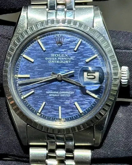 1971 Rare Rolex Datejust 36MM Blue "Mosaic" Dial Jubilee Bracelet (1603)