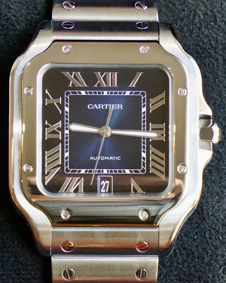 2022 Cartier Santos De Cartier 39.8MM Blue Dial Steel Bracelet (WSSA0030)