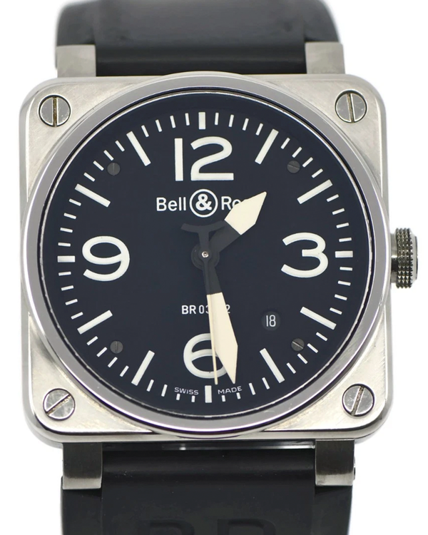 2010 Bell & Ross BR 03-92 Diver 42MM Black Dial Rubber Strap (BR0392-S)