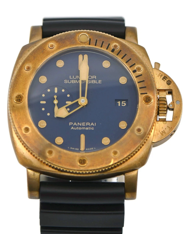 2017 Panerai Submersible 1950 3 Days Bronzo L.E. 47MM Blue Dial Rubber Strap (PAM00671)