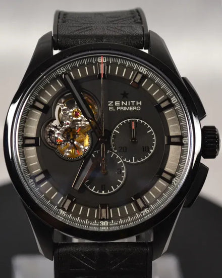 2016 Zenith El Primero Chronomaster 1969 "Rolling Stones" L. E. 45MM Black Dial Leather Strap (96.2260.4061/21.R575)