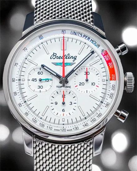 2025 Breitling Top Time "Ford Thunderbird" 41MM White Dial Steel Bracelet (AB0176)
