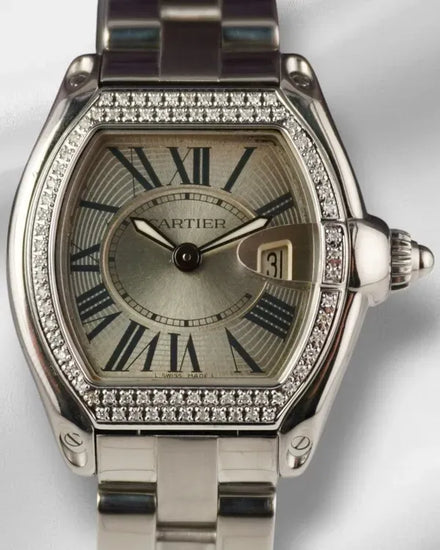 Cartier Roadster 30MM Quartz Silver Dial Steel Bracelet (W62016V3)
