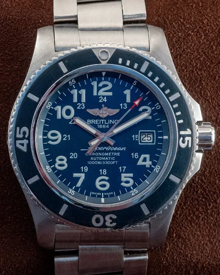 2019 Breitling Superocean II 44MM Blue Dial Steel Bracelet (A17392D8/C910)