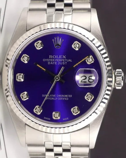 Rolex Datejust 36MM Aftermarket Blue Dial Aftermarket Jubilee Bracelet (16014)