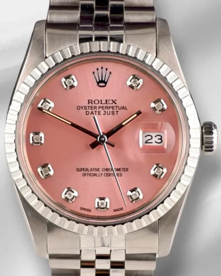 Rolex Datejust 36MM Aftermarket Pink Dial Aftermarket Jubilee Bracelet (16030)