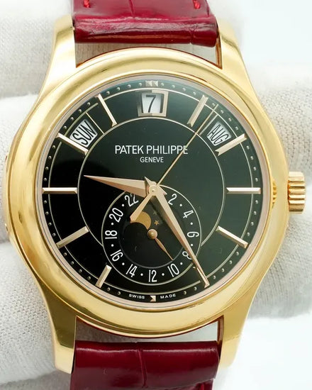 2022 Patek Philippe Annual Calendar 40MM Black Dial Leather Strap (5205R-010)