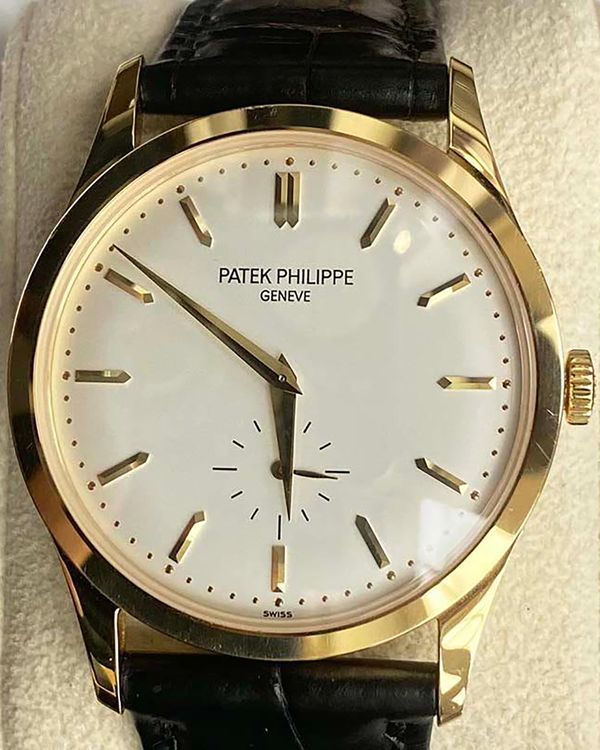 Patek Philippe Calatrava 37MM Silver Dial Leather Strap (5196J)
