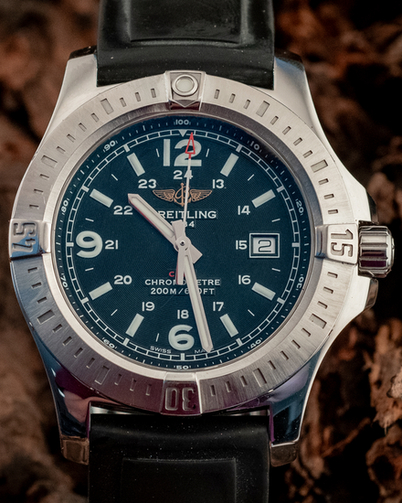 No Reserve - 2015 Breitling Colt 44MM Quartz Black Dial Rubber Strap (A74388)