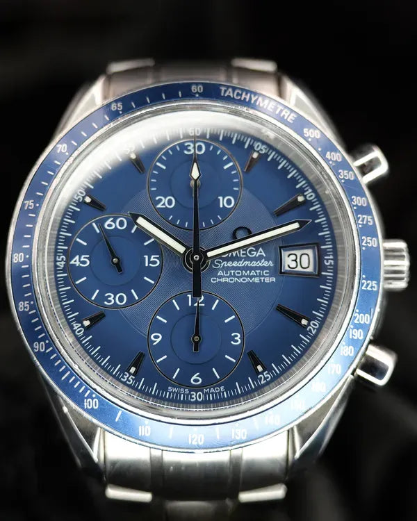 2011 Omega Speedmaster Date 40MM Blue Dial Steel Bracelet (3212.80.00)
