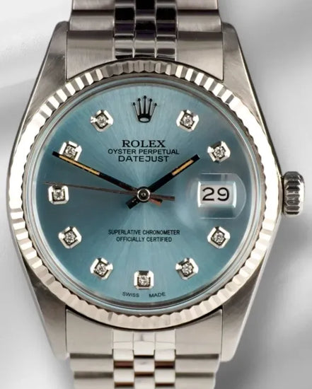 Rolex Datejust 36MM Aftermarket Ice Blue Dial Aftermarket Jubilee Bracelet (16014)