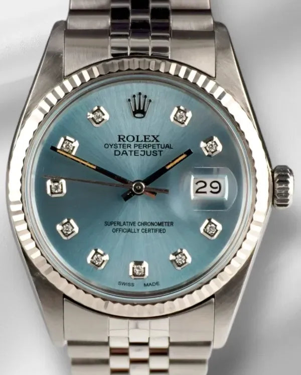 Rolex Datejust 36MM Aftermarket Ice Blue Dial Aftermarket Jubilee Bracelet (16014)