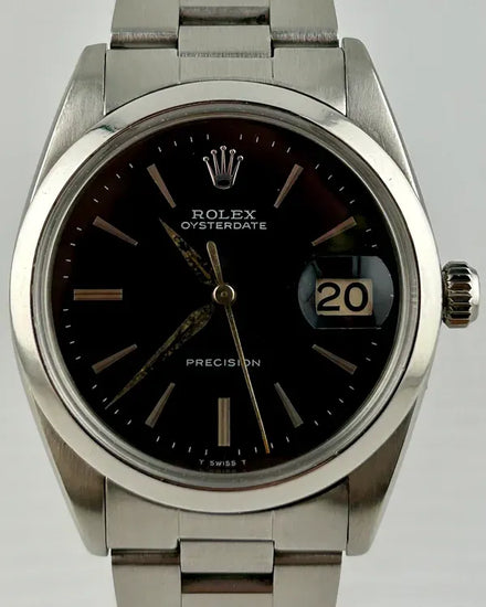 Rolex Oyster Precision Date 34MM Black Dial Oyster Bracelet (6694)