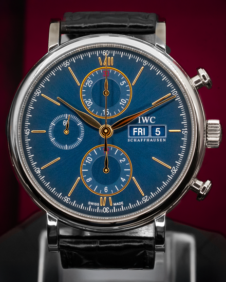 2021 IWC Schaffhausen Portofino 42MM Blue Dial Leather Strap (IW391036)