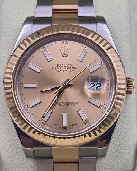 2010 Rolex Datejust II 41MM Champagne Dial Two-Tone Oyster Bracelet (116333)