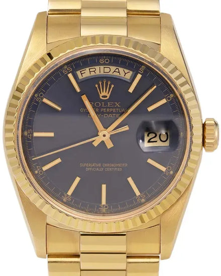 Rolex Day-Date 36MM Blue Dial Yellow Gold President Bracelet (1803)