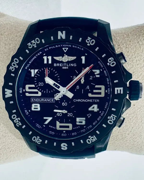 No Reserve - Breitling Endurance Pro L.E. 44MM Quartz Black Dial Rubber Strap (X82310)