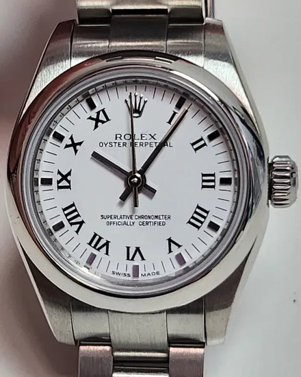 Rolex Oyster Perpetual Date 26MM White Dial Oyster Bracelet (176200)