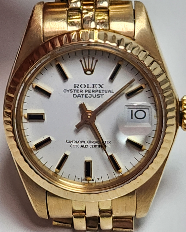 Rolex Lady-Datejust 26MM White Dial Yellow Gold Jubilee Bracelet (6917)