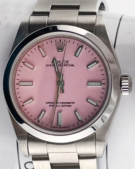 2001 Rolex Oyster Perpetual 31MM Aftermarket Pink Dial Oyster Bracelet (77080)