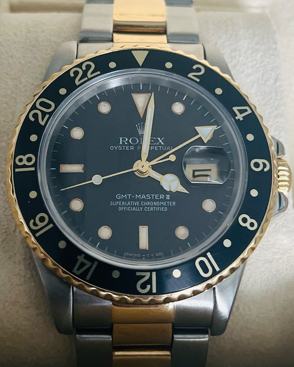 1988 Rolex GMT-Master II 40MM Black Dial Two-Tone Oyster Bracelet (16713)