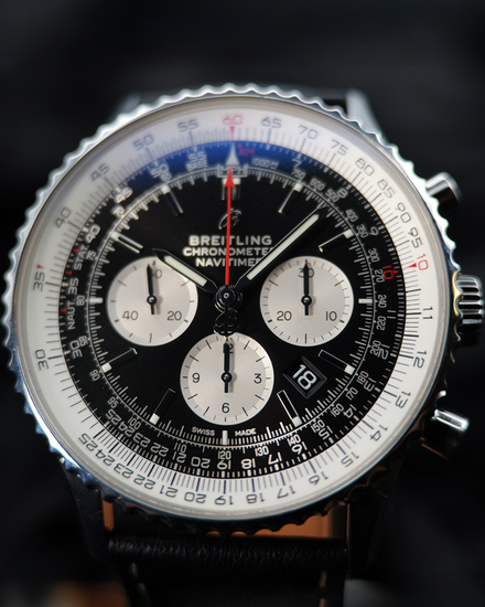 2023 Breitling Navitimer B01 Chronograph 46MM Black Dial Leather Strap (AB0127211B1P1)