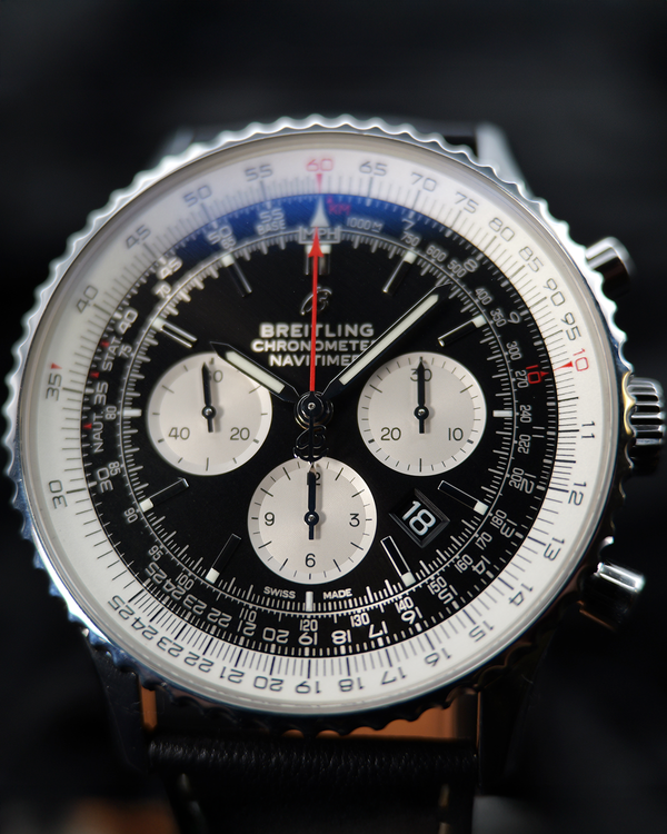 2023 Breitling Navitimer B01 Chronograph 46MM Black Dial Leather Strap (AB0127211B1P1)
