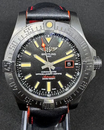 2019 Breitling Avenger Blackbird 44MM Black Dial Leather Strap (V17311101B1W1)