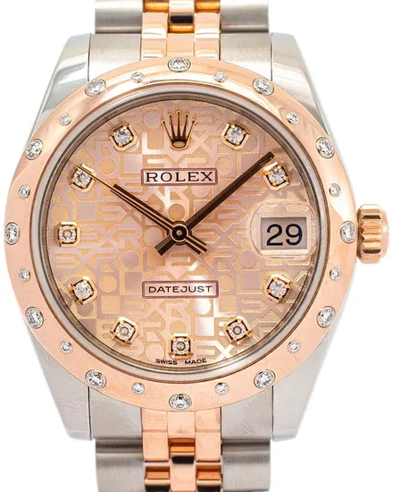Rolex Datejust 31MM Pink "Jubilee" Dial Two-Tone Super Jubilee Bracelet (178341)