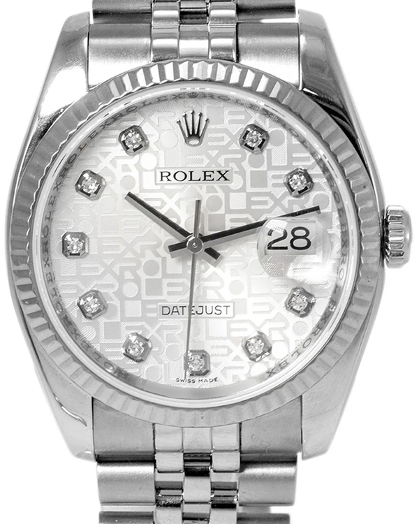 Rolex Datejust 36MM Silver "Jubilee" Dial Super Jubilee Bracelet (116234)