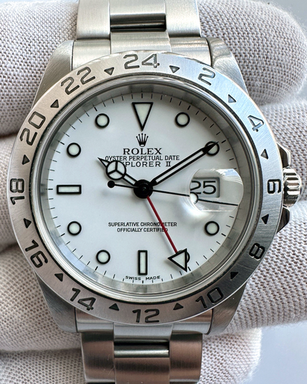 2000 (P Serial) Rolex Explorer II "Polar" 40MM White Dial Oyster Bracelet (16570)