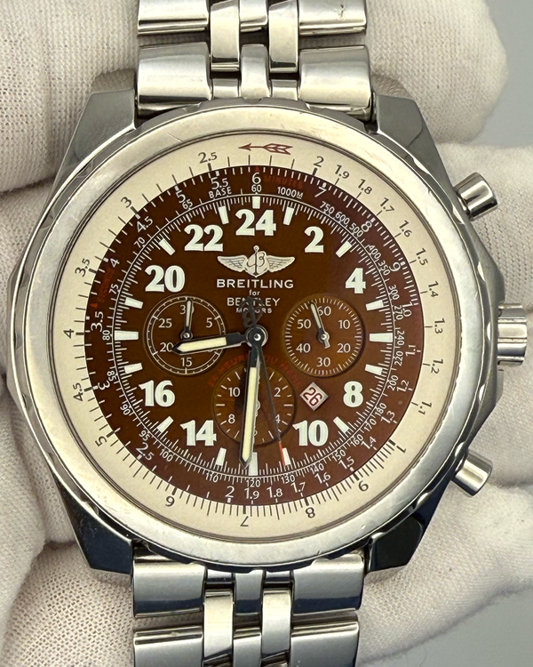 2003 Breitling Bentley Motors Le Mans L.E. 49MM Bronze Dial Steel Bracelet (A22362)