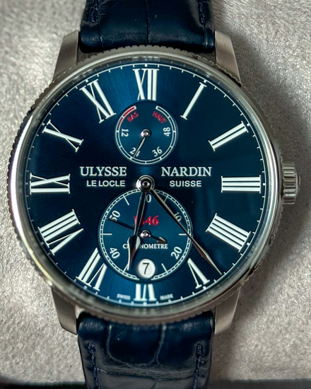 2019 Ulysse Nardin Marine Torpilleur 42MM Blue Dial Leather Strap (1183-310/43)