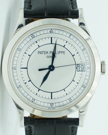 2011 Patek Philippe Calatrava 38MM Silver Dial Leather Strap (5296G-001)