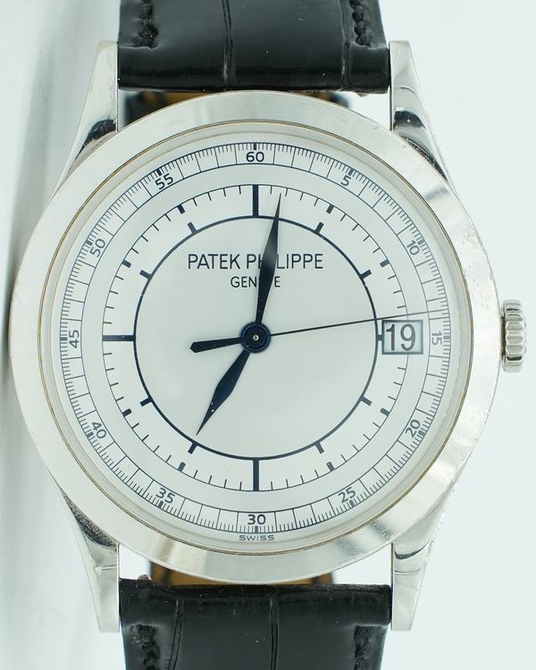 2011 Patek Philippe Calatrava 38MM Silver Dial Leather Strap (5296G-001)