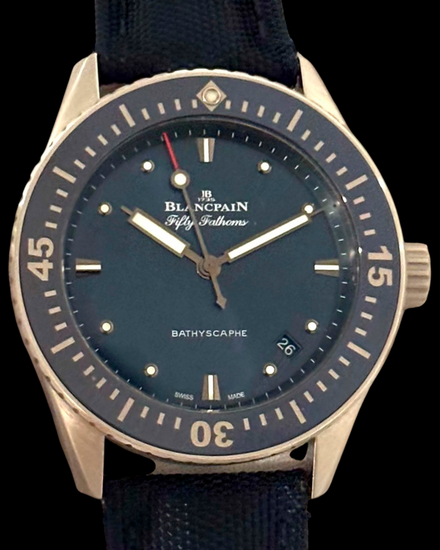 2020 Blancpain Fifty Fathoms Bathyscape 38MM Blue Dial Textile Strap (5100-1140-O52A)