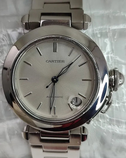 Cartier Pasha De Cartier 35MM Silver Dial Steel Bracelet (1031)