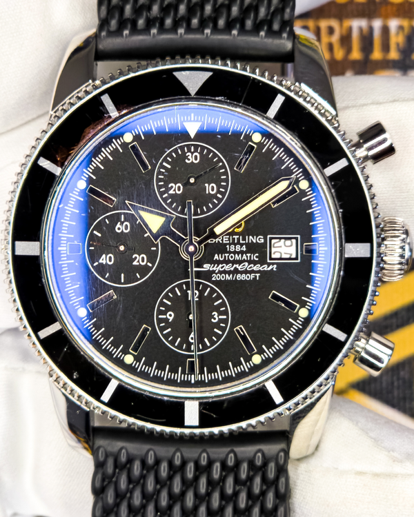 2011 Breitling Superocean Heritage Chronograph 46MM Black Dial Rubber Strap (A1332024/B908)