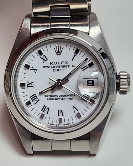 1995 Rolex Oyster Perpetual Lady Date 26MM White Dial Oyster Bracelet (69160)