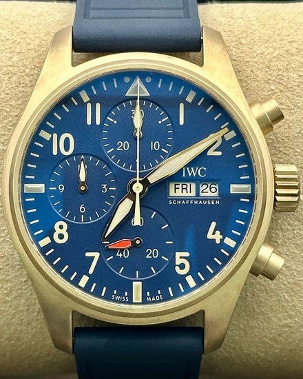 2023 IWC Schaffhausen Pilot Chronograph Bronze 41MM Blue Dial Rubber Strap (IW388109)