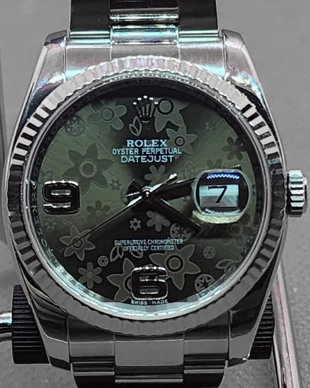 Rolex Datejust 36MM Chocolate "Floral" Motif Dial Oyster Bracelet (116234)