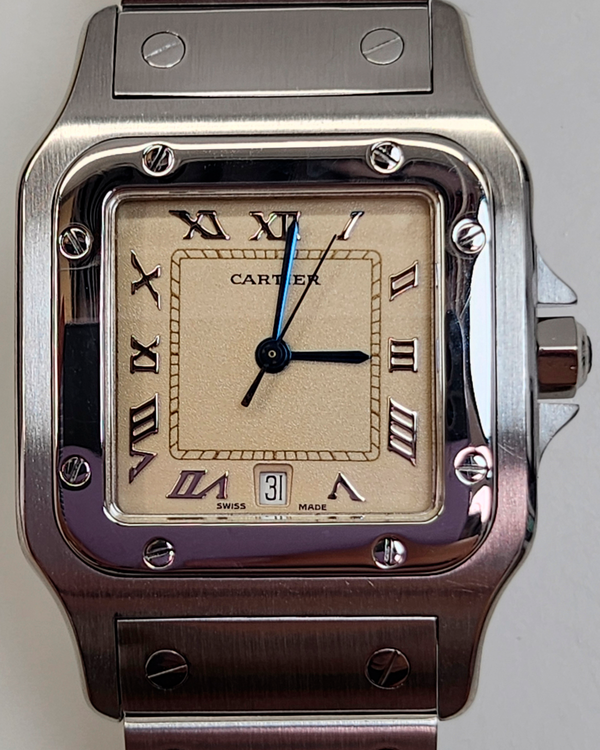 Cartier Santos Galbée 29MM Quartz Cream Dial Steel Bracelet (1564)