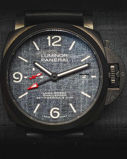 2022 Panerai Luminor GMT Luna Rossa 44MM Grey Dial Leather Strap (PAM01036)