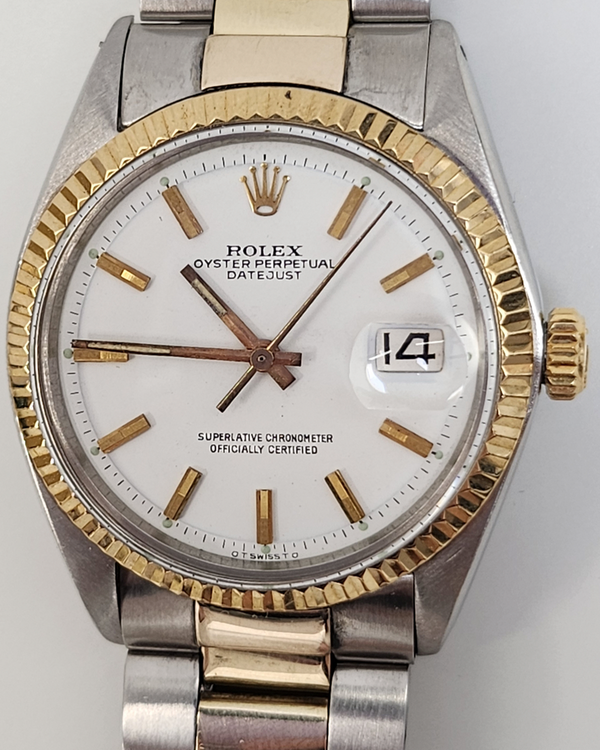 Rolex Datejust 36MM White "Sigma" "Pie Pan" Dial Aftermarket Two-Tone Oyster Bracelet (1601)