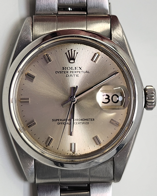 1968 Rolex Oyster Perpetual Date 34MM Silver Dial Oyster Bracelet (1500)