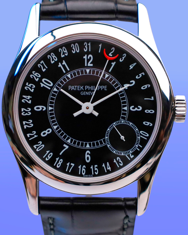2007 Patek Philippe Calatrava 37MM Black Dial Leather Strap (6000G-001)