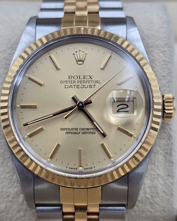 1987 Rolex Datejust 36MM Champagne Dial Two-Tone Jubilee Bracelet (16013)