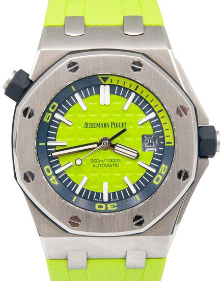 2017 Audemars Piguet Royal Oak Offshore Diver 42MM Lime Green Dial Rubber Strap (15710ST.OO.A038CA.01)