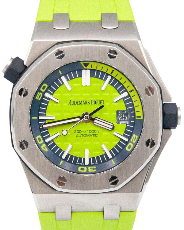 2017 Audemars Piguet Royal Oak Offshore Diver 42MM Lime Green Dial Rubber Strap (15710ST.OO.A038CA.01)